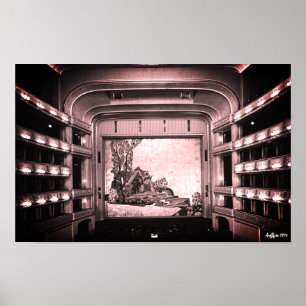 Vintage Österrike Wien Staatsoper operan inuti Poster