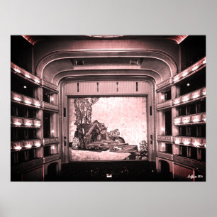 Vintage Österrike Wien Staatsoper operan inuti Poster