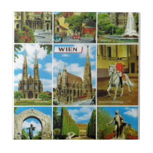 Vintage Österrike, Wien, Wien, Multiview Kakelplatta