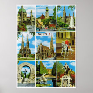 Vintage Österrike, Wien, Wien, ute och omkring Poster