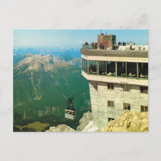 Vintage Österrike, Zugspitz Vykort (Framsida)