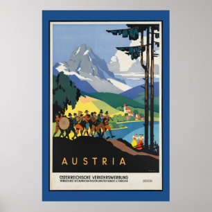 Vintage Österrikes resebyrå Poster