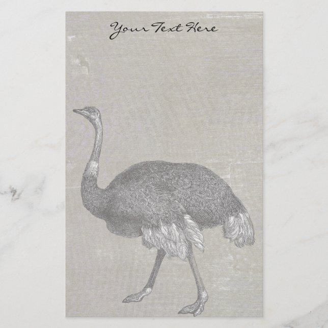 Vintage Ostrich Brevpapper (Framsida)