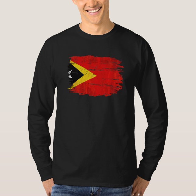 Vintage Östtimor Flagga T Shirt (Framsida)