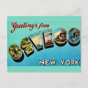 Vintage Oswego NY Välkomst vykort