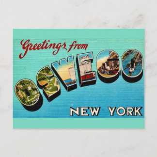 Vintage Oswego NY Välkomst vykort