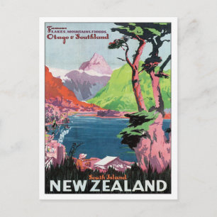 Vintage Otago Nya Zeeland Vykort