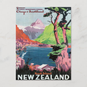 Vintage Otago Nya Zeeland Vykort