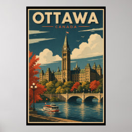 Vintage Ottawa Canada Travel Poster