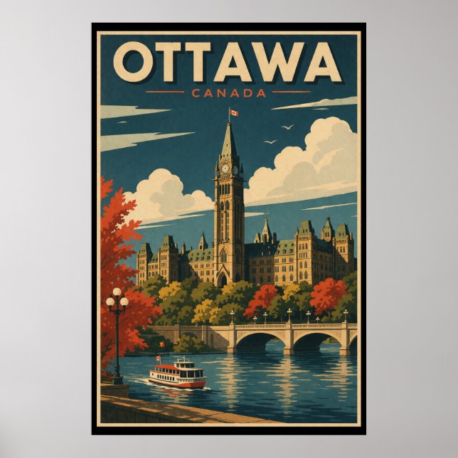 Vintage Ottawa Canada Travel Poster (Framsidan)