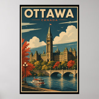 Vintage Ottawa Kanada Resa Poster