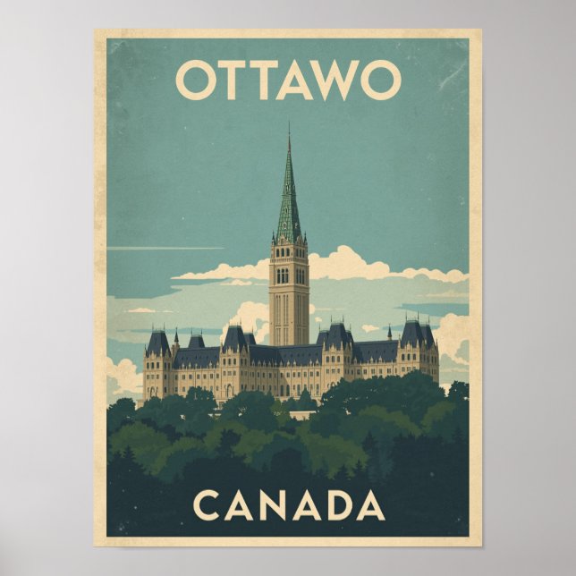Vintage Ottawa Travel Poster (Framsidan)