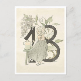 Vintage Ottilia Adelborg Blommig Nummer - 18 Vykort