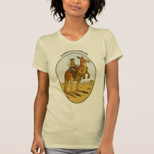Vintage Outback Cowboy Ridning på en jätte känguru T Shirt