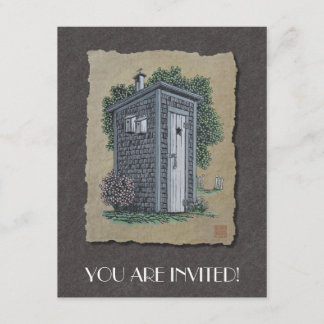 Vintage Outhouse Inbjudningar