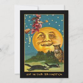 Vintage över blodig textinbjudan Måne Inbjudningar