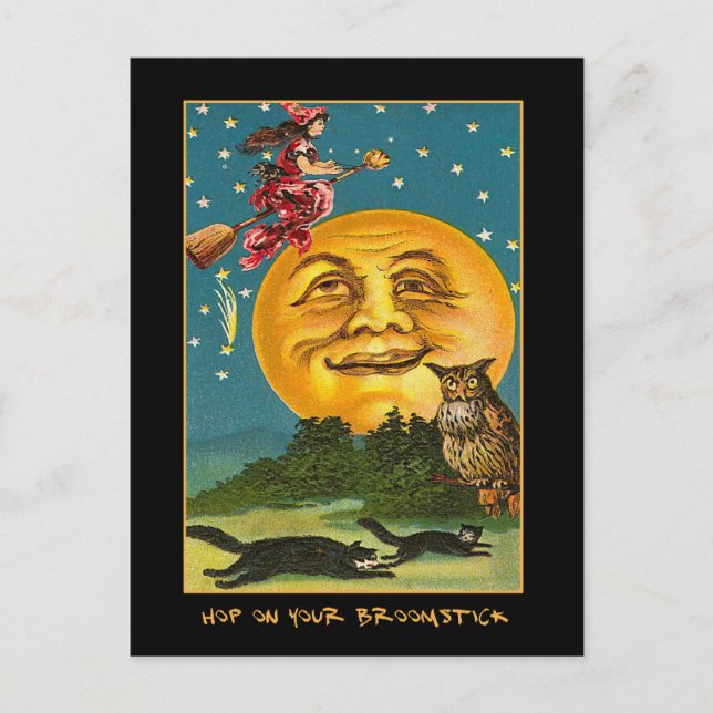 Vintage över Måne med blodig text Inbjudan Vykort (Framsida)