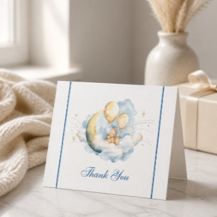 Vintage Över månen Baby Shower Tack Kort