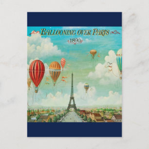 Vintage över vykort för resor i Paris