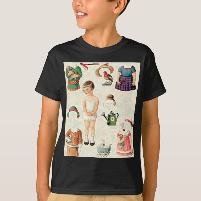 VINTAGE ÖVERGRIPANDE PAPPER DOLLS SVEETIE TEE (Framsida)