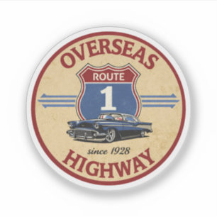 vintage Overseas Highway florida keys vägpresenter Klistermärken