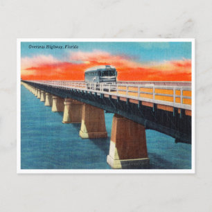 Vintage Overseas Highway, Florida Travel Postcard Vykort