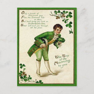 Vintage överst på morgonen till dig St patrick's d Vykort
