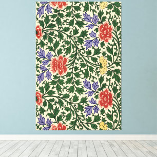 Vintage Owen Jones Chinoiserie Peonmönster Canvastryck
