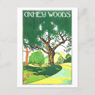 Vintage Oxhey Skogen Travel Vykort