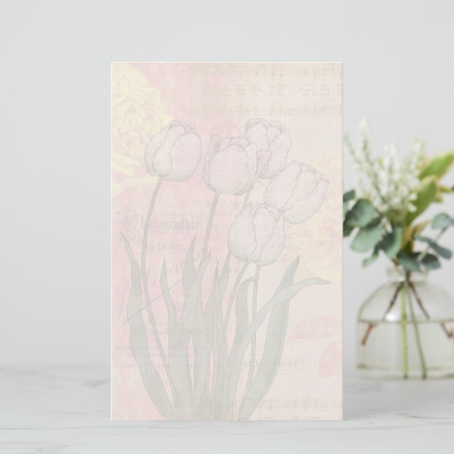 Vintage på Blommigtens bakgrund Brevpapper (Stående Fram)