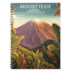 Vintage på Kanarieöarna Teide Tenerife Anteckningsbok