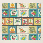 Vintage på konserver av varor - Fruktetiketter Sjal<br><div class="desc">Vintage för konserverad frukt,  sömlös mönster</div>