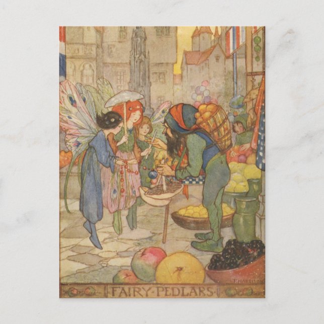 Vintage - På mejerimarknaden Vykort (Framsida)