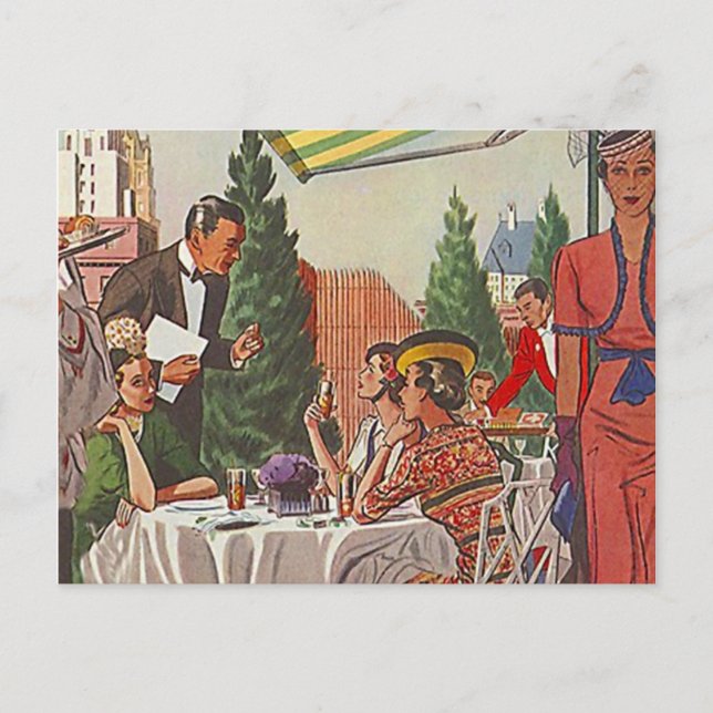 Vintage på vykort Eftermiddag Tea Luncheon Friends (Framsida)