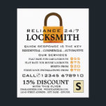 Vintage Padlock, Locksmith Advertising Flyer<br><div class="desc">Vintage Padlock,  Locksmith Advertising Flyers by the Affärskort Store.</div>