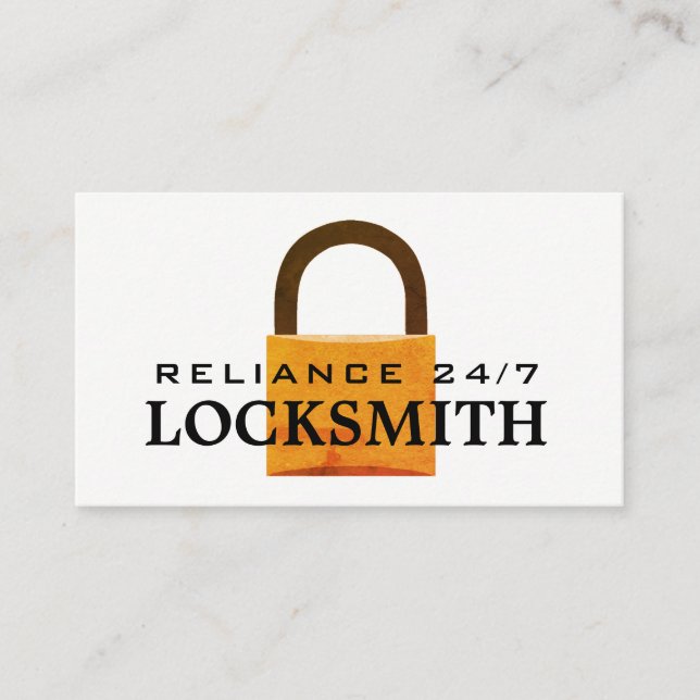 Vintage Padlock, Locksmith-Affärskort Visitkort (Framsida)