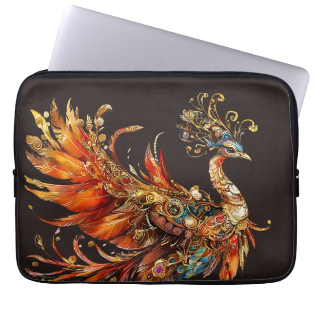 vintage påfågel cirkus karneval underhållning laptop fodral (Framsidan)