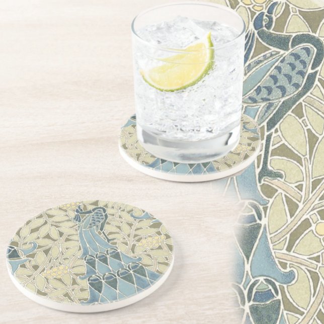 Vintage Påfågel Coasters Underlägg (Skapare uppladdad)