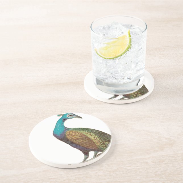 Vintage Påfågel Coasters Underlägg (Sidan)