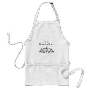 Vintage påfåglar med monogram förkläde