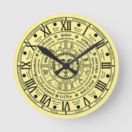 Vintage Pagan Wheel of the Year Clock Rund Klocka