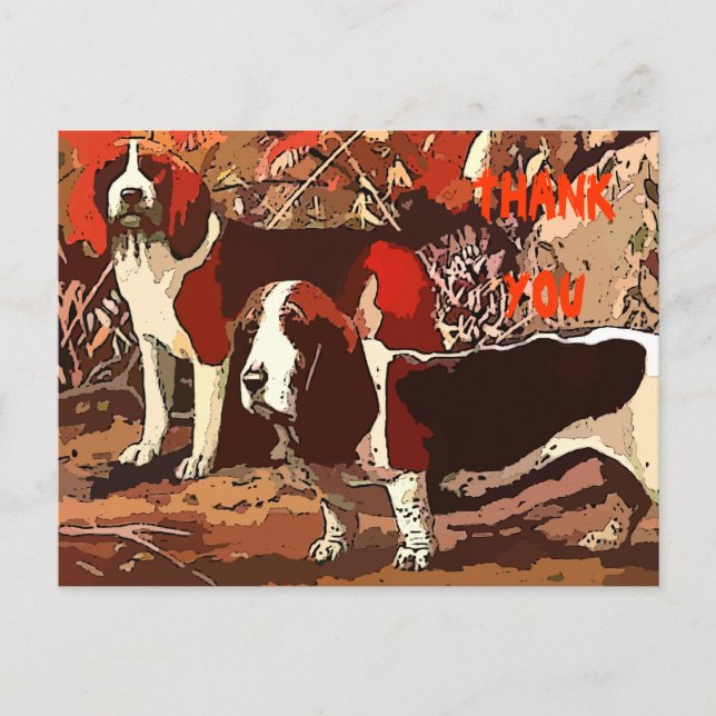 Vintage Paint Beagles Tack Postcard Vykort (Framsida)