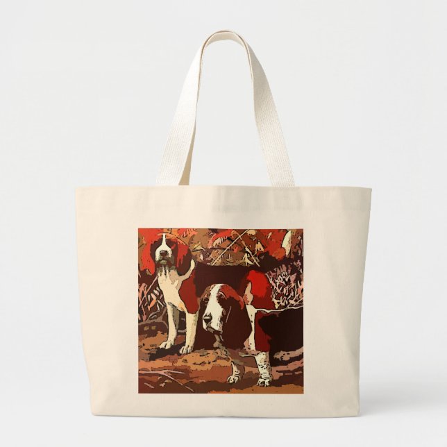 Vintage Paint Beagles Tote Bag Jumbo Tygkasse (Framsidan)