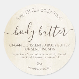 Vintage Paint Handmade Body SCrub Butter-alternati Runt Klistermärke