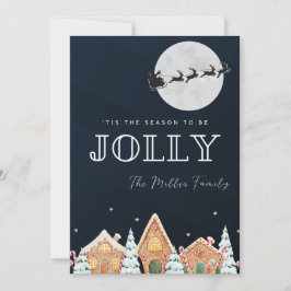 Vintage Paintad Santa Snö rener Helgdag Card Julkort
