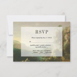Vintage Painterly Landskaps RSVP-kort OSA Kort