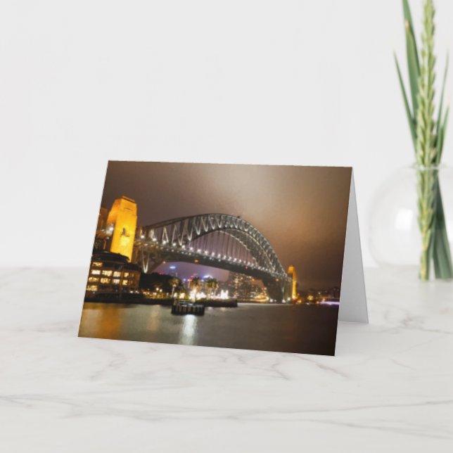 Vintage Painterly Sydney Harbour Bridge  Kort (Framsida)
