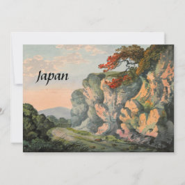 Vintage Painting of Japan Countryside Souvenir Kort
