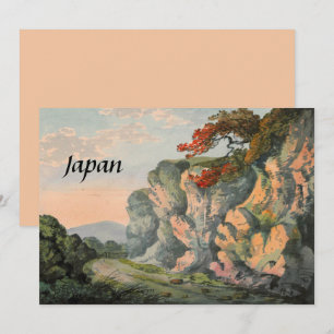 Vintage Painting of Japan Countryside Souvenir Kort