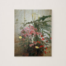 Vintage Painting Side of a Greenhouse (Flowers)
